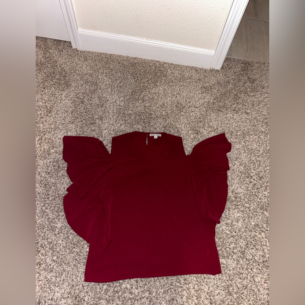 Maroon Off the Shoulder Blouse Size Large